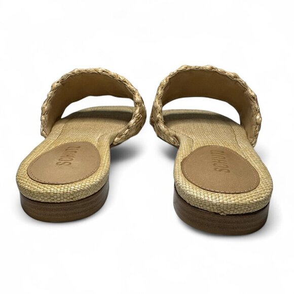 Schutz Women's Ayla Flat Straw Sandal Sz 6.5 B Nude NEW IN BOX - Picture 4 of 10